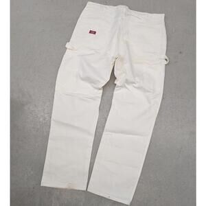 Retro Dickies White Carpenter Canvas Painters Pants